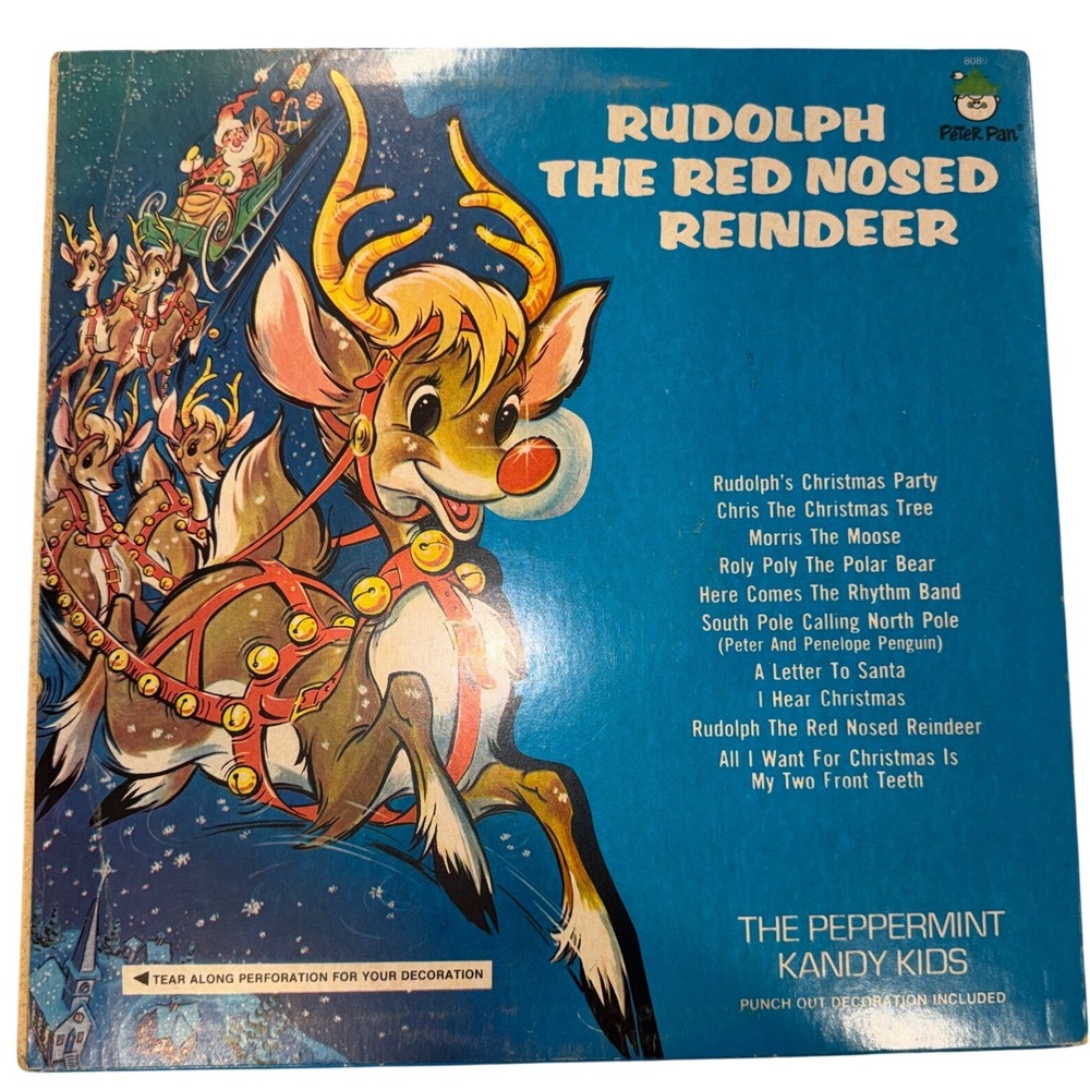 Rudolph Red Nosed Reindeer Peter Pan Record 8089 & Beatles Get Back 45 Vinyl